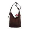 Bolso Estilo Perezoso Estilo Retro Maillard para Mujer Moda Otoño e Invierno Estilo de Nicho de Alta Gama para Mujer Bolso Cubo de Hombro Único
