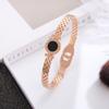 Moda Europeia e Americana Pulseira de Aço Titânio com Números Romanos Disco de Amor Letra Mola Não Desbota Pulseira de Aço Inoxidável Joker