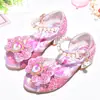 Tacones Altos para Niñas Frozen Sandalias de Niña Pequeña Aisha Verano 2022 Zapatos de Cristal para Niños Peep-toe Zapatos de Princesa