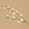 Jazmín de Doble Horquilla Adornos de Flores Artificiales de Alta Lujo Estantería Escritorio Decoraciones para el Hogar Adornos para Sala de Estar Decoraciones Festivas