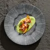 Platos Redondos de Doble Espada con Esmalte Negro Hechos de Fábrica, Vajilla de Hotel, Platos Artísticos de Alta Gama para Presentación de Platos, Platos para Frutas, Platos de Cena