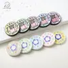 25mm Liga Redonda Dupla Face Flor Gota de Óleo Furo Reto Contas Acessórios DIY Contas para Corrente de Celular Acessórios de Joias DIY