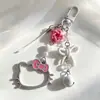 Estilo ins llavero con anillo de cabeza de gato lindo tridimensional accesorio colgante para mochila de chica regalo para pareja estudiante