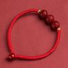 Pulsera de Piedra en Bruto de Cinabrio Natural con Mantra de Seis Palabras, Joyería Tejida con Hilo Rojo para Mujeres y Hombres, Pulsera de la Paz, Pulsera de Cinabrio