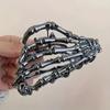 Horquilla de metal con forma de garra de calavera para la parte trasera de la cabeza, con forma de disco y pinza de tiburón, estilo avanzado, ideal para Halloween