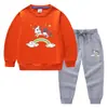 Unicornio de Primavera y Otoño Ropa infantil coreana suéter para niños pantalones conjunto de dos piezas dibujos animados bebé algodón manga larga
