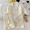 Entity Packing Nube Algodón Verano Nuevo Estilo Pijama para Mujer Delgado Dulce Dibujos Animados Manga Corta Pantalón Corto Conjunto de Ropa para el Hogar