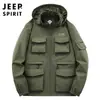 Chaqueta de aviador nueva 2024 para hombre, chaqueta de primavera y otoño, traje de vuelo, chaqueta de trabajo funcional con múltiples bolsillos