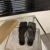 Chanclas Chuyuji de estilo francés con punta cuadrada y tiras finas para mujer, nuevas de verano 2026, chanclas de playa para exteriores con tacón grueso