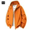 Chaqueta softshell estilo americano con logo, cortavientos con capucha para exteriores, ropa de trabajo corporativa, uniforme para actividad de team-building, prenda exterior unisex