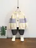 1575 Suéter Cardigan para Niños Primavera, Otoño e Invierno Nuevo de Moda Genial Cardigan de Punto para Niños Atuendo de Invierno Elegante Chaqueta con Cremallera para Bebé