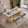 Mesa de chá de laje de rocha simples simples e moderna de luxo leve e combinação de cadeira varanda chaleira escritório integrado ardósia pequena mesa de chá mesa de centro