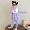 Conjunto de Pijama para Niñas Estilo Nuevo Primavera y Otoño de Princesa, Lindo Dibujo Animado de Manga Larga Casual para el Hogar para Niños Pequeños, Moderno