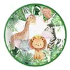 Punto Selva Animal Fiesta Niños Suministros para Fiesta de Cumpleaños Niños Platos de Papel Desechables Vasos de Papel Servilletas de Papel Decoraciones de Ambiente