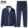 Nuevo Traje Deportivo para Hombre 2026, Talla Grande, Conjunto Casual Holgado de Dos Piezas, Cárdigan con Cuello Alto, Pantalones Deportivos Jogger, Pierna Recta
