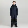 Novo Macacão de Neve de Inverno para Crianças Mais Velhas, Espessado e Quente, à Prova de Vento e Impermeável, Macacão de Ski Profissional Inteiriço com Calças