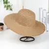 Chapéu de Palha de Ráfia com Guirlanda Floral, Chapéu de Crisântemo Tecido à Mão para Mulheres, Chapéu de Sol Versátil de Aba Larga para Proteção Solar em Passeios de Verão e Férias