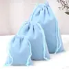Bolsas de terciopelo con cordón, Empaques de regalo de terciopelo, Bolsas con cordón para empaque de joyería, Bolsas de almacenamiento de felpa, Al por mayor en stock