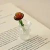 Adornos de Flor de Rosa de Cristal, Decoraciones de Vidrio de Alta Gama para el Escritorio, Flores Artificiales, Regalos de Cumpleaños, Artículos Populares de Venta Transfronteriza