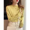 Suéter de Punto de Cachemir Nuevo para Mujer, Ropa Interior de Cuello Alto para Otoño e Invierno, Diseño de Top