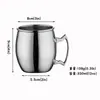 Taza Mule Bar Acero Inoxidable 304 Metal Moscow Mule Martillada Copa de Cóctel Julep Cobre Copa de Cóctel Transfronterizo