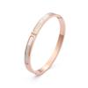 Pulseira de Aço Inoxidável com Pedras de Diamante e Madrepérola, Venda Quente Transfronteiriça para Mulheres, Joia de Aço Titânio com Design de Nicho de Luxo Leve 18K, Personalização