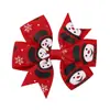 Venta Caliente Transfronteriza Amazon Copo de Nieve de Navidad Alce Rojo y Verde Accesorios para el Cabello de Niños Adorno para la Cabeza Retro Pasador de Cola de Golondrina