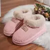Novedad de Invierno Botas de Algodón Cálidas Cómodas con Felpa Interior Estilo Pareja Ropa para el Hogar Talla Grande Simples Versátiles Suela Suave Cobertura Total Zapatos de Algodón