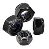Acero Inoxidable 304 Tuerca Hexagonal Negra Antiaflojamiento Autocierre Almohadilla de Correa de Bloqueo de Nylon Ferretería Tuerca M2-M16