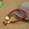 Pulseira de Pérolas de Areia Dourada Roxa de Alto Teor, Fivela de Segurança de Cinábrio do Ano Zodiacal, Pulseira Pixiu Joias DIY Atacado