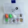 Caja de 66 Piezas Luya Semilla de Melón Lentejuela Ayuda para Lanzar Pin Set Boca de Caballo Boca Inclinada Raya Blanca Ayuda para Lanzamiento a Larga Distancia Set de Pesca
