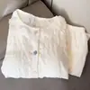 Pijama Feminino Nuvem de Algodão para Primavera/Outono 2026 com Sutiã Embutido, Pode Ser Usado ao Ar Livre, Mangas Longas, Calças Longas, Doce Estampa de Flor de Cerejeira Roupa para Casa