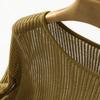 Viene con Huecos Ligeramente Transparentes y Acentos, Camiseta de Punto Versátil Casual de Verano con Protección Solar de Manga Larga para Mujer