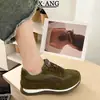 Zapatos Patchwork de Cuero Genuino Forrest Gump para Mujer con Cordones Zapatos de Entrenamiento Alemanes Otoño/Invierno 2026 Nuevos Zapatos Deportivos Casuales Versátiles y Ligeros
