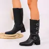 Botas estilo Martin para mujer, nuevo modelo otoño 2026, tacón bajo, tacón grueso, con hebilla de cinturón, botas de moda cómodas y versátiles para mujer