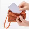 Nueva Bolsa de Almacenamiento de Fibra de Poliéster Japonesa Bolsa Pequeña Portatarjetas Bolsa de Almacenamiento de Doble Capa de Malla Bolsa de Cosméticos Bolsa de Almacenamiento de Malla