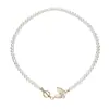 Collar de mariposa fritillary de perla de agua dulce cadena para la clavícula pulsera barroca moda para mujer diseño simple de cierre ot