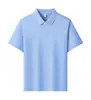 Camisa polo de negocios de seda 10A con cuello plano de memoria y confección de bobinado, ropa de trabajo, se puede imprimir con texto