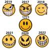 Calcomanías de tela con expresión de Emoji bordado, accesorios para ropa, calcomanías decorativas, parche divertido, insignia redonda linda con carita sonriente