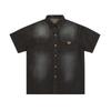 Estilo Americano Marca de Moda Nicho Vintage Lavado al Agua Mezclilla Manga Corta Camisa Hombres Verano Nuevo Estilo Japonés Holgado Casual Top de Moda