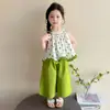 Conjunto de Verão para Meninas 2026 Novo Estilo Único e Bonito Vestido de Verão Infantil Fino Sem Mangas de Bolinhas