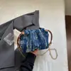 Bolsa de Ombro Tendência para Mulheres, Versátil 2026 Verão Nova Jeans Lantejoula Mais Vendida Bolsa de Ombro Transversal