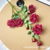 Decoração de Cerimônia de Casamento com Tema Vermelho, Cena de Hotel, Arranjos de Flores, Arranjos de Flores de Teto, Flores Artificiais, Decorações de Casamento