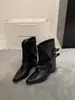 Botas de Apilamiento Botines Cortos para Mujer 2026 Nuevo Otoño/Invierno Retro Marrón Merlot Tacón Alto Tacón Grueso Bota de Caña Ancha