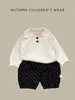 Nueva colección de otoño de pantalones largos casuales de lunares para bebés y niños pequeños, pantalones negros tobilleros para niños y niñas, pantalones tipo linterna elegantes y modernos