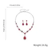 Aretes de Gota de Agua con Pedrería Set de Dos Piezas Collar Moda Femenina Tendencia Exquisito Collar de Clavícula Lujo Ligero Sensación de Alta Gama Accesorios para Collar Venta al por Mayor