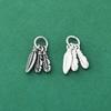 Colgante de pluma de plata esterlina S925, colgante pequeño deslizante, material para accesorios de plata, cuerda de hilo para pulsera DIY con texto.