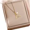 Colar Cauda de Peixe com Pérolas de Imitação Barrocas para Mulheres, Corrente para Clavícula com Pingente de Sereia Estilo Floresta, Pingente Pequeno Fresco para Corrente de Pescoço