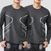 Camiseta de manga larga para hombre, capa interior de otoño para hombre, camiseta base elástica de corte holgado, camiseta estampada estilo coreano ins para hombre
