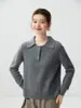 Camisa de punto de cachemira para mujer, con cuello de solapa, tejido de tres capas engrosado, suave y cómoda, perfecta para usar en capas en otoño e invierno, y se puede usar como un suéter de cuello polo.